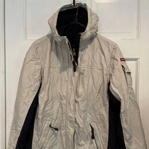 Abercrombie & Fitch Men’s Winter Ski Jacket Small Y2K Hood Zip Fleece Vintage